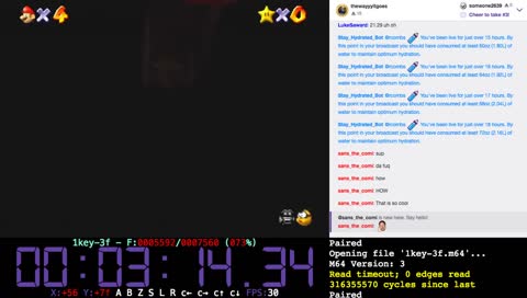 Super Mario 64 - 1-Key TAS 3f Improvement (WR attempt) by Plush+Superdavo0001+dar gos - Console Verification