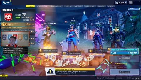 Trick or Treating for them toes! Fortnite TC Spray giveway at 500 followers! 650+ wins 14k+ kills !giveaway !commands