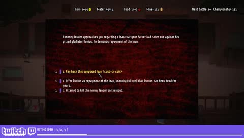 Me playing DOMINA or letting my gladiators die really