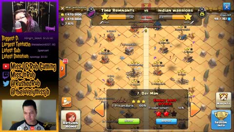 Clash of Clans: Clash League Wars - 7x Winna Chicken Dinna - MissJnRob Time Remnants!