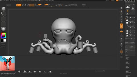 Sculpting in Zbrsuh ft. New music friday Spotify playlist #Zbrush