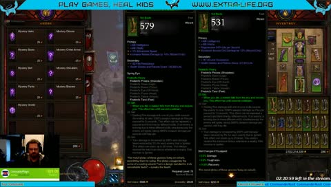 Playing for Extra Life with a bit of Diablo III