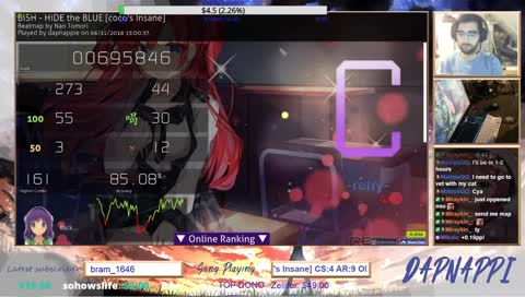 playing some osu AYAYA CLAP