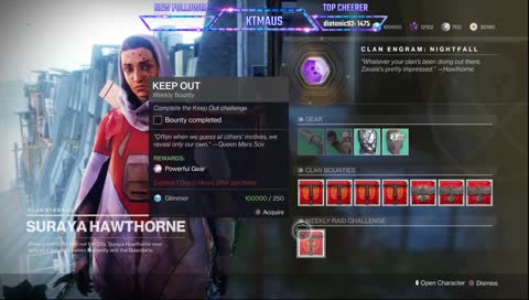 PS4 Milestones with Clanmates, PC Raid with Siren, and maybe a Petr'as Run