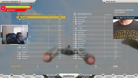 🗳️ Vote [X] For Star Wars Game Changer! Split Stream, Back at 8 PM ET! SR! Tee Giveaway!