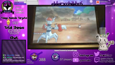 Pokemon - Shiny Vullaby Hunting | Hyrule Warriors Challenge - !hwc / !targets / !hwcdex | Interactive Stream