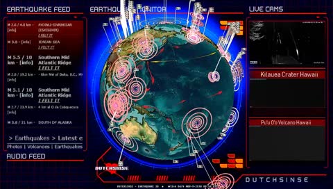 Earthquake3D Live Stream - 24/7 Global Seismic Activity