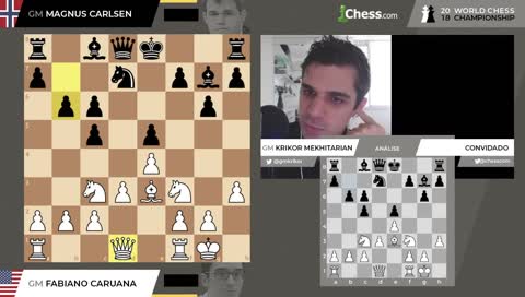 [PT] 9/nov, 13:00 - Mundial 2018: Carlsen x Caruana, Partida 1!