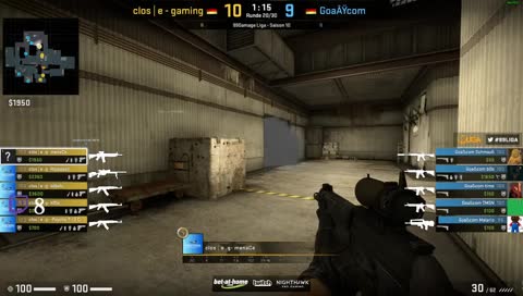  99 damage Liga Div. 5.27 clos | e-gaming vs. Goaßcom