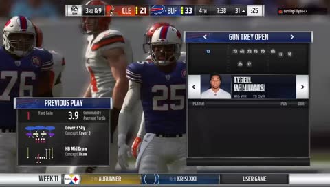 Madden 19 TFGO League S2 REGULAR SEASON W11 Browns (4-5) vs Bills (9-0)