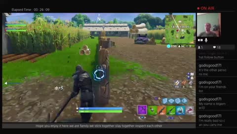 Welcome to the stream everyone playing fortnite lets see when i can get partner on twitch