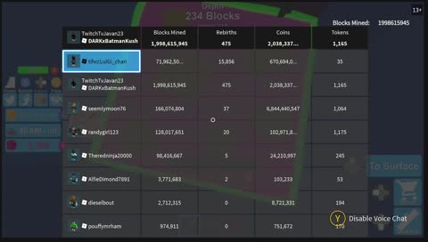 Mining Sim Roblox on Xbox One 996/1000 followers