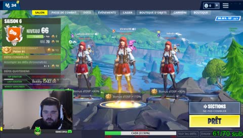 [QC/FR] fin de soirer sur fortnite LETSS GO
 !SUB [63/100]