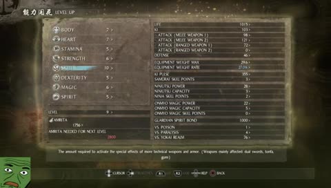 (NO MIC) Fresh Casul Nioh characer. All missions and sub-missions. Level 1 again later this week.