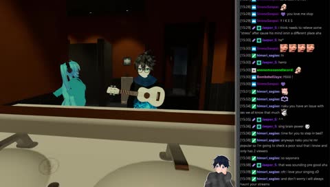 BOY PLAYS HIS STRINGS AND SINGS before he works and everything || VRChat