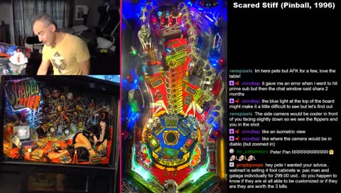 Playing Elvira Scared Stiff pinball (1996)