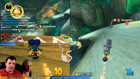 MARIO CART! Настюшка жарит, Мищаня горит! SWITCH