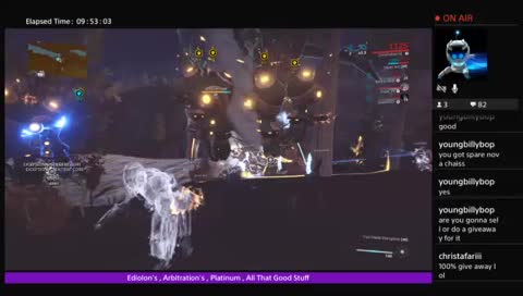 Warframe PS4 plat and prime prizes for followers and feel free to jump in all are welcomed to play 