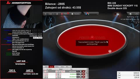 FINAL TABLE BUDE 1/11 NEMÁM HLAS MEGA DOBREJ STREAM