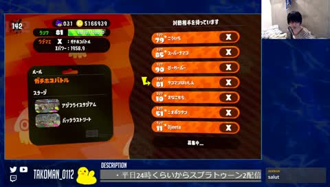 【Splatoon2】全ルールXパワー2300を目指す