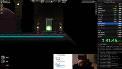 Speedruning Starbound co-op (cat-cam)