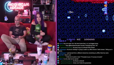 We drink, chat and play retro games.