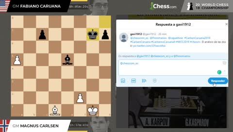 Carlsen vs. Caruana #9 Campeonato del Mundo de Ajedrez