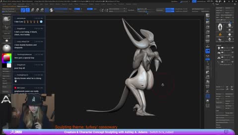 ZBrush 2018 - Creature & character Concept Sculpting with Ashley A. Adams "A_Cubed" - #ZBrushLIVE