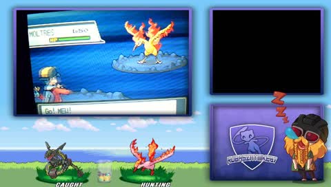 Catching a shiny Moltres in Pokémon Soul Silver using a GamePro /automated stream/