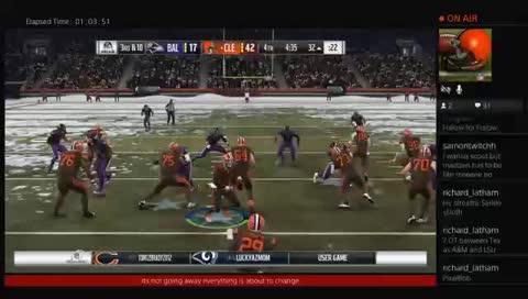 Madden Online Franchise Divisional Round Playoffs 8-8 #6 Ravens @ 15-1 #1 Browns