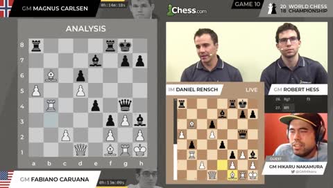 REBROADCAST: Carlsen vs Caruana Game 11 World Chess Championship!