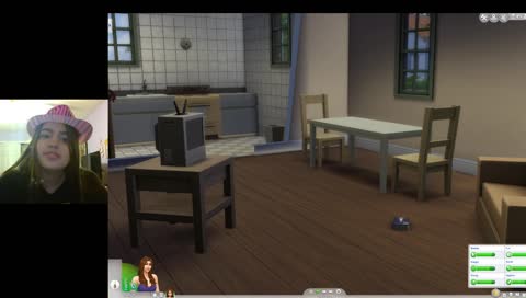 playing sims with my dog
