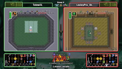 A Link To the Past Randomizer Fall 2018 Tournament. Tstew14 vs LesleyPro_04. !alttpr for info, !mode for settings