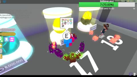 Pet simulator follow = 1 rainbow pet 1 dollar donation = 1 dark matter