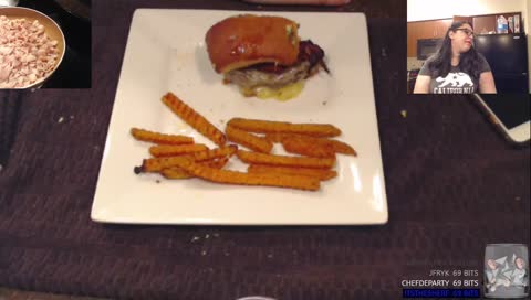Some kind of burger and stuff...