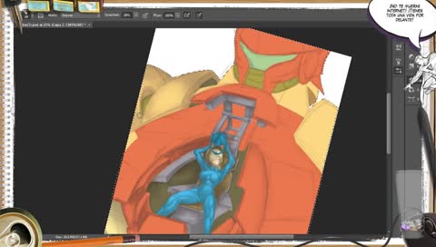 Dibujando un Mobile Suit Varia, o algo asรญ (fusiรณn mecha + Metroid)
