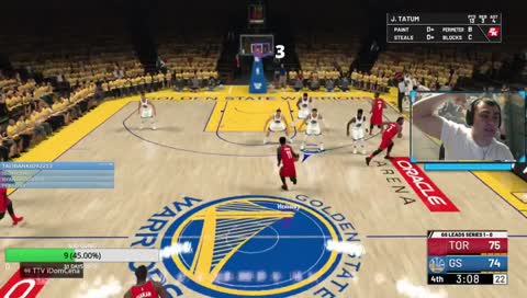 This man PG just made a 360 fade away 3-pointer