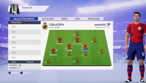 Proclub Fifa 19 cskalacoppa allenamento 