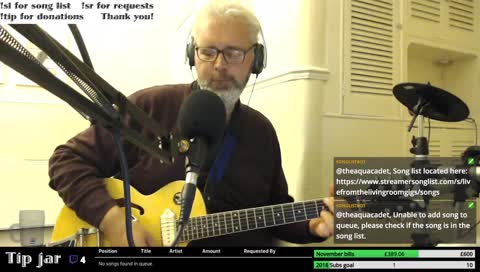 Live music from Glasgow, Scotland. Taking requests from the songlist !sl