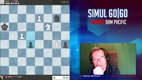 IM voja playing a simul on www.chess.com