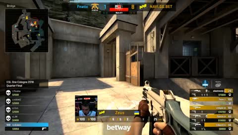 BEST OF COLOGNE RERUN: Fnatic vs. NaVi [Overpass] Map 1 - Quarterfinals - ESL One Cologne 2018
