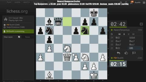 FM Challenge me! 3+2 or 5+3 casual -  Playing on Lichess.org!