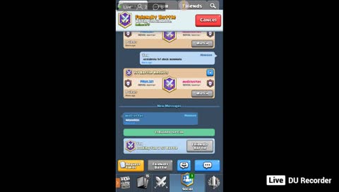 playing 1v1 against a friend on clash royale