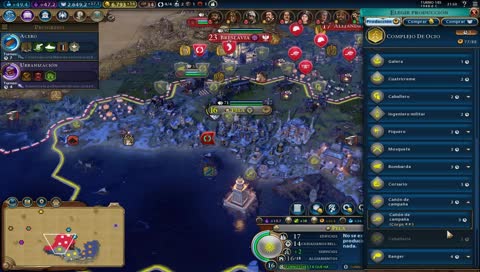 Jugando Civilization VI ~ 11 IA's Dominación sin turnos.