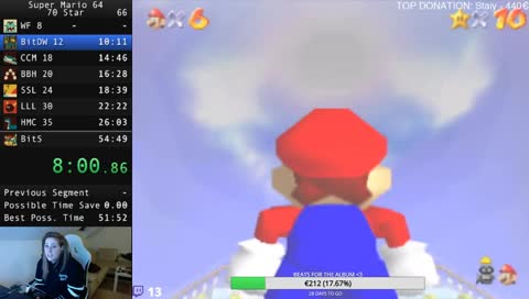Super Mario 64 | 16 & 70 ★ (derust) speedruns [pb is 53:49] <3