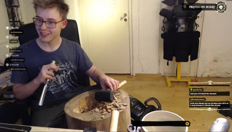 Gouging and chiseling my Armourer's stump!