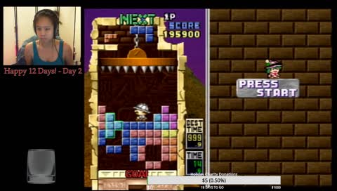 sirisvay - Day 2 - helping professor fall on blocks in Tetris Plus | !12Days