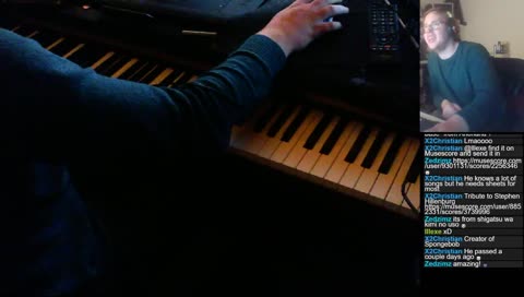 anime/movie piano requests in chat via musescore
