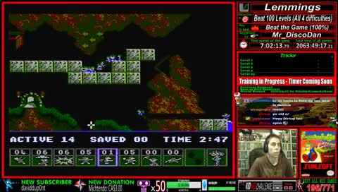 VidNesChallenge #197 Lemmings (Part.2 - Practice - Difficulty: Tricky) - Suggéré par Mr_DiscoDan