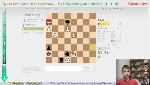 Chess prodigy Tihon. My daily training on Lichess.org. GO to GM! LiveStream. 2018/12/05